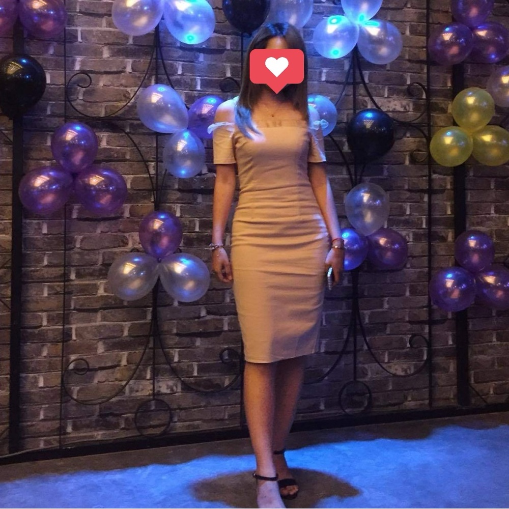 Women Pink Mesh Off Shoulders Midi Dress (worn twice)